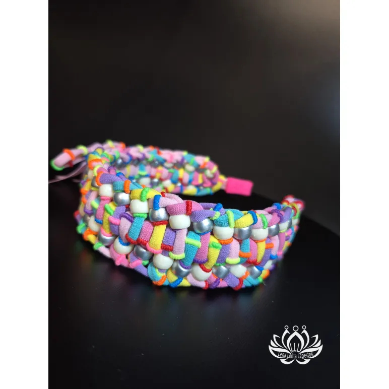 Ободок для волос ручной работы Мозаика разноцветный