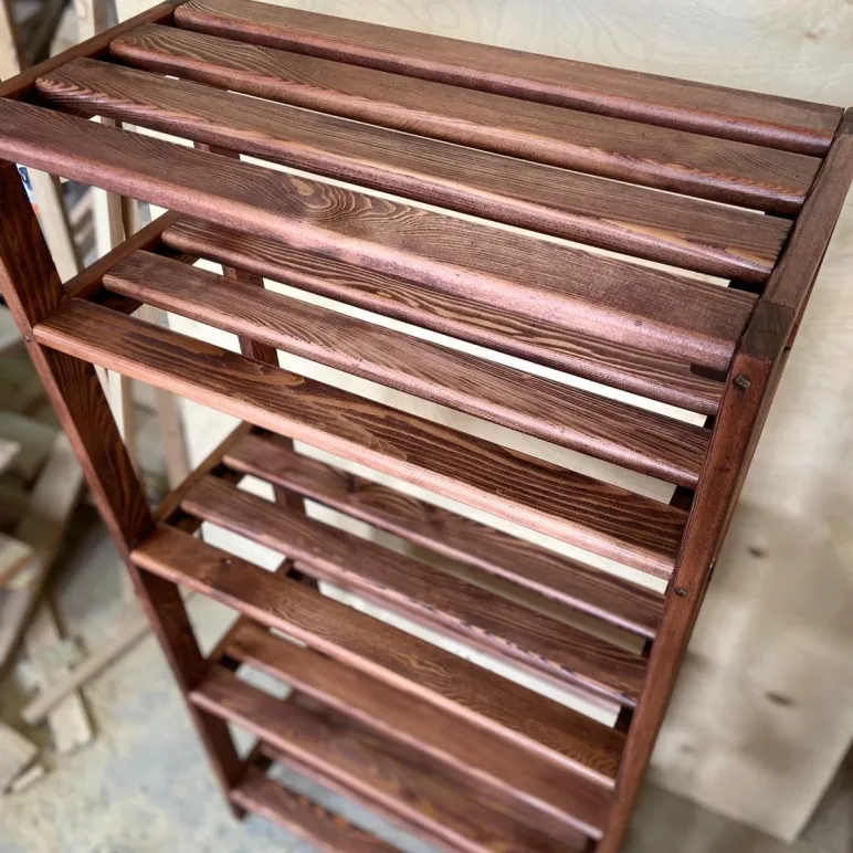 СТЕЛЛАЖ НАПОЛЬНЫЙ УСИЛЕННЫЙ ИЗ ЛИСТВЕННИЦЫ АНГАРСКОЙ", 1250Х600Х300 Стеллаж напольный усиленный из лиственницы ангарской", 1250х600х300