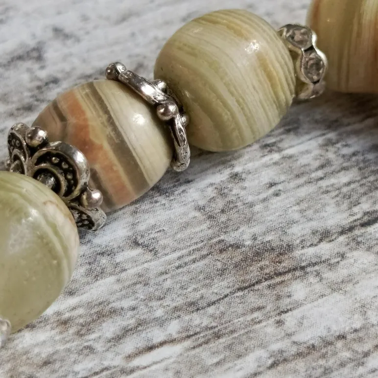 Браслет из зелёного оникса