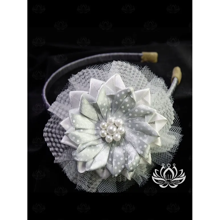 Ободок для волос ручной работы "Лотос"