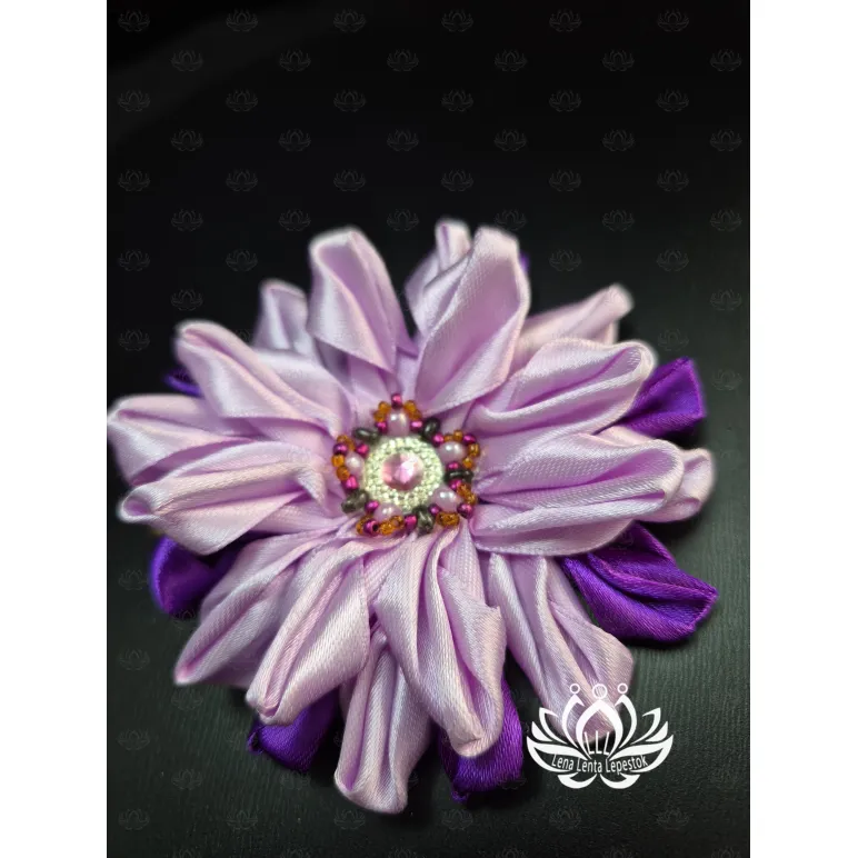 Заколка для волос ручной работы "Арабис" фиолетовый. Единственный экземпляр.