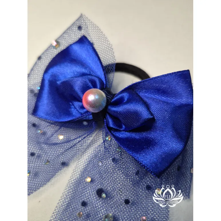 Резинка для волос ручной работы. Бант "Романтик" синий. Единственный экземпляр. Цветы Канзаши на волосы Ваши.