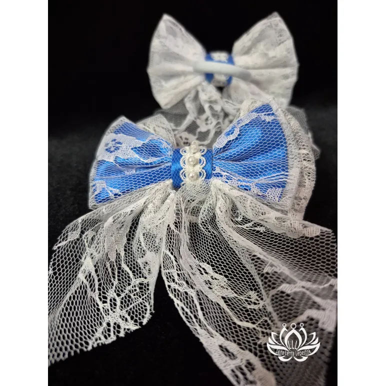 Комплект резинок для волос ручной работы Бант "Кокетка" голубой. 2 шт. Единственный экземпляр. Цветы Канзаши на волосы Ваши