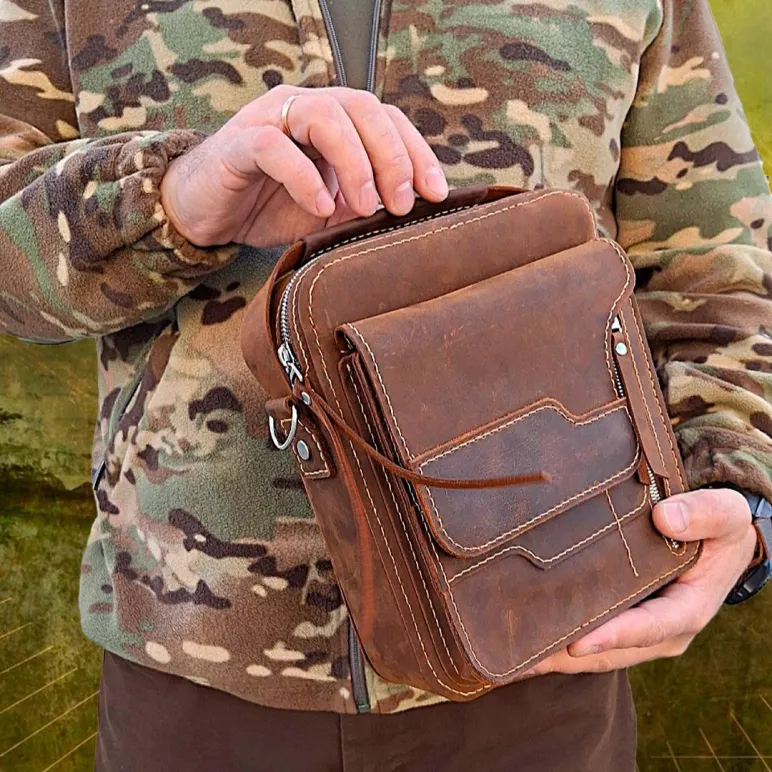 Сумка мужская мессенжер ручной работы