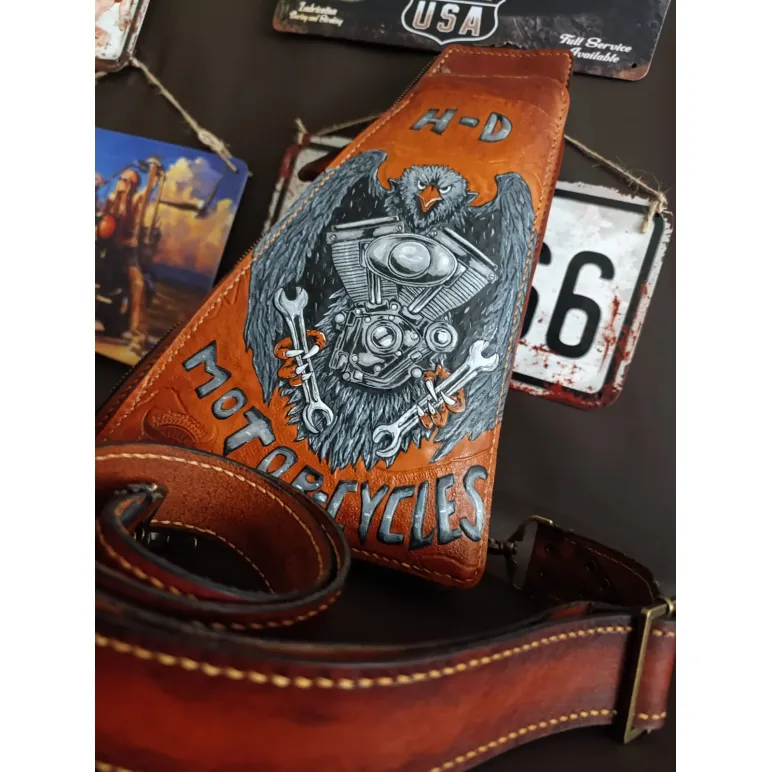 Сумка через плечо, натуральная кожа