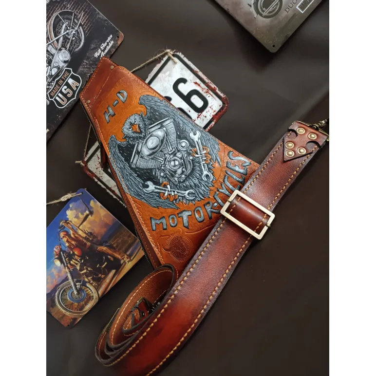 Сумка через плечо, натуральная кожа