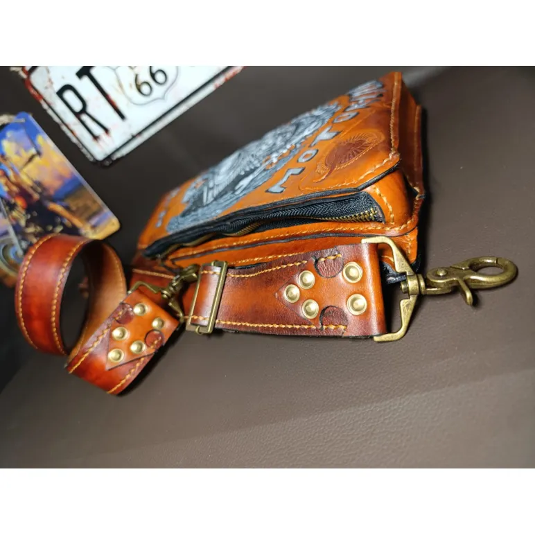 Сумка через плечо, натуральная кожа