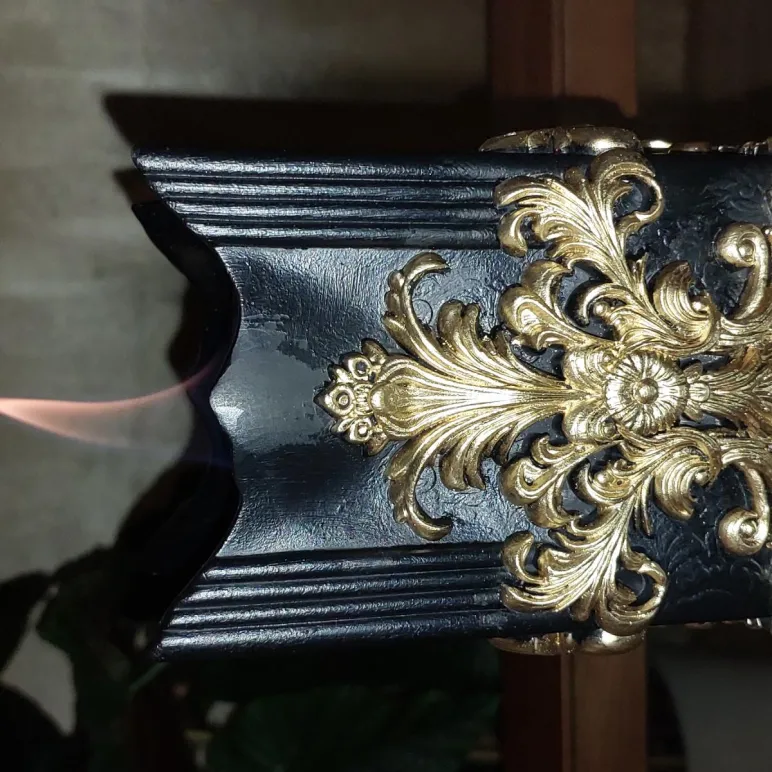 Биокамин "Барокко" интерьерный, настольный, ручная работа, черный