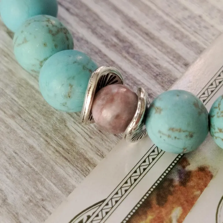 БРАСЛЕТ ИЗ БИРЮЗЫ С РУНАМИ Браслет из бирюзы с рунами