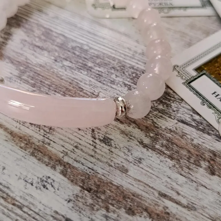 БРАСЛЕТ ИЗ РОЗОВОГО КВАРЦА Браслет из розового кварца