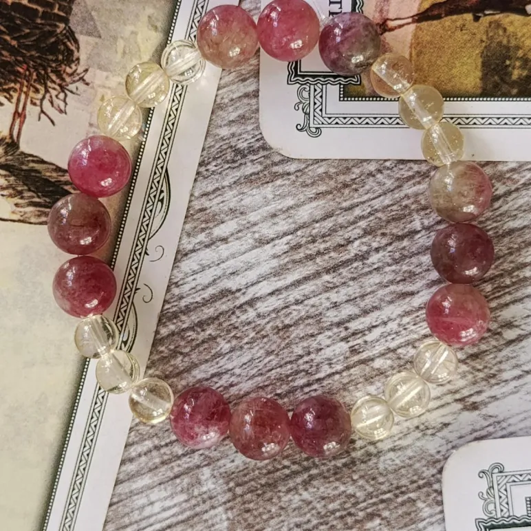 БРАСЛЕТ ИЗ ТУРМАЛИНА С ЦИТРИНОМ Браслет из турмалина с цитрином