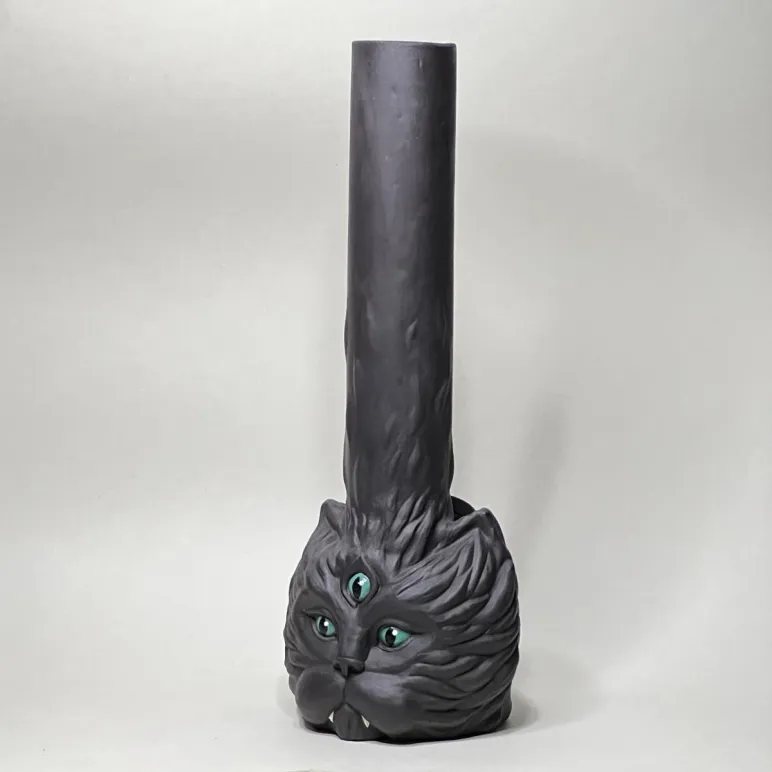 Керамический бонг ручной работы Кот