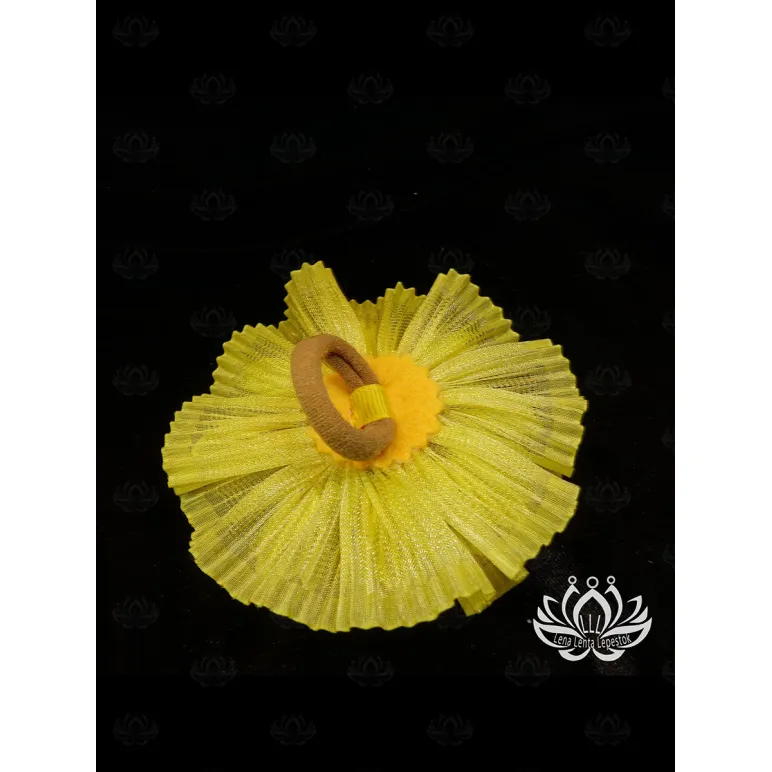 Резинка для волос ручной работы "Фульгида" желтый. Единственный экземпляр. Цветы Канзаши на волосы Ваши.