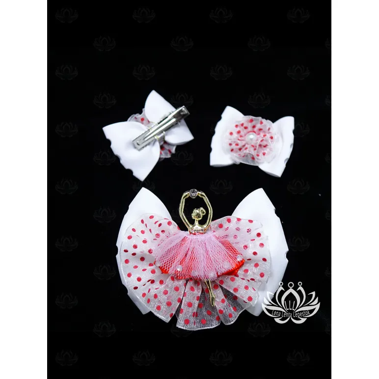 Комплект резинок для волос ручной работы Бант "Балерина" белый. комплект 3 шт. Единственный экземпляр. Цветы Канзаши на волосы Ваши.