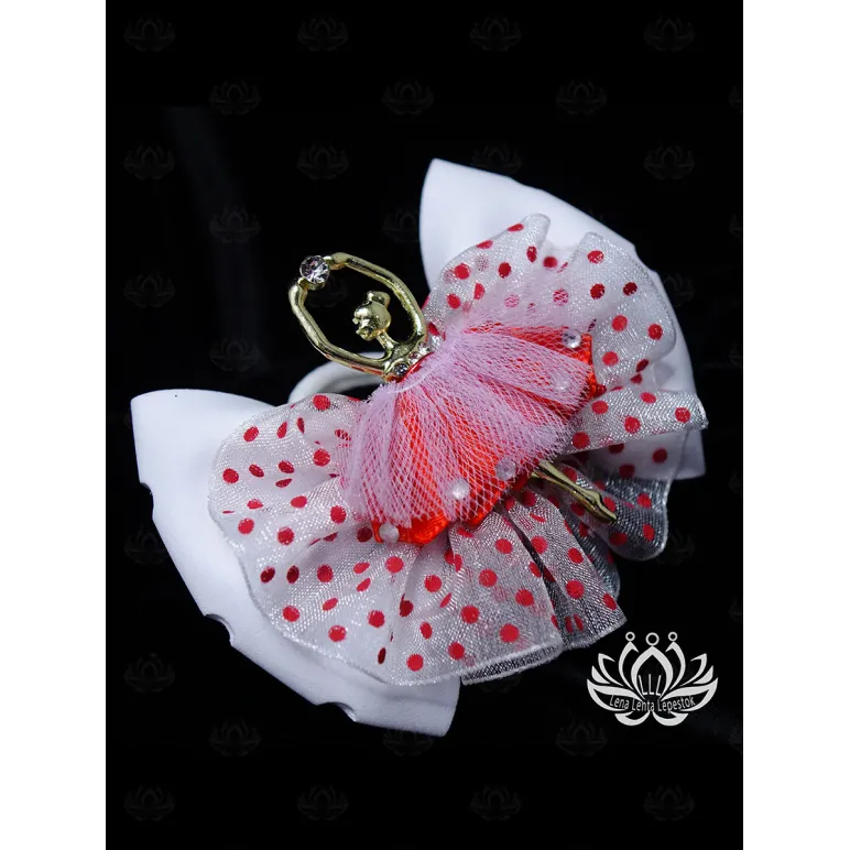 Комплект резинок для волос ручной работы Бант "Балерина" белый. комплект 3 шт. Единственный экземпляр. Цветы Канзаши на волосы Ваши.