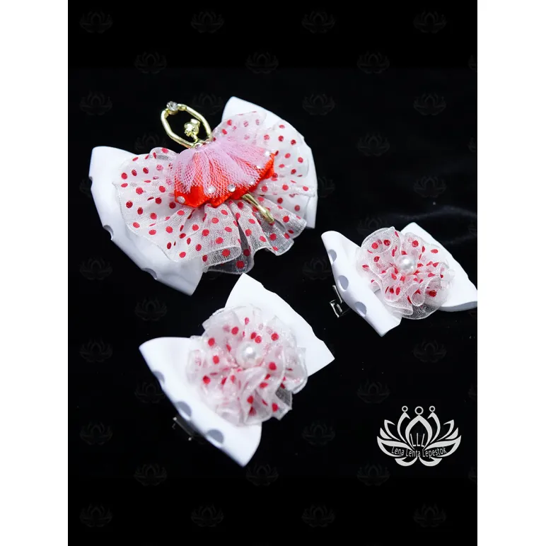 Комплект резинок для волос ручной работы Бант "Балерина" белый. комплект 3 шт. Единственный экземпляр. Цветы Канзаши на волосы Ваши.