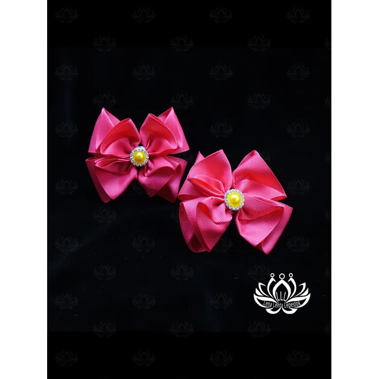 Комплект резинок для волос ручной работы Бант "Кокетка" розовый. 2 шт. Единственный экземпляр. Цветы Канзаши на волосы Ваши.