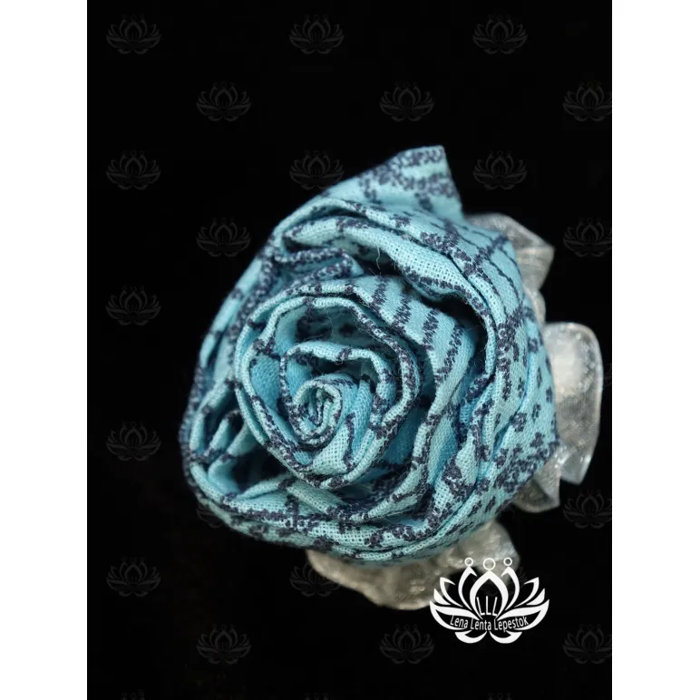 Резинка для волос ручной работы "Бутон" бирюзовый. Единственный экземпляр. Цветы Канзаши на волосы Ваши.