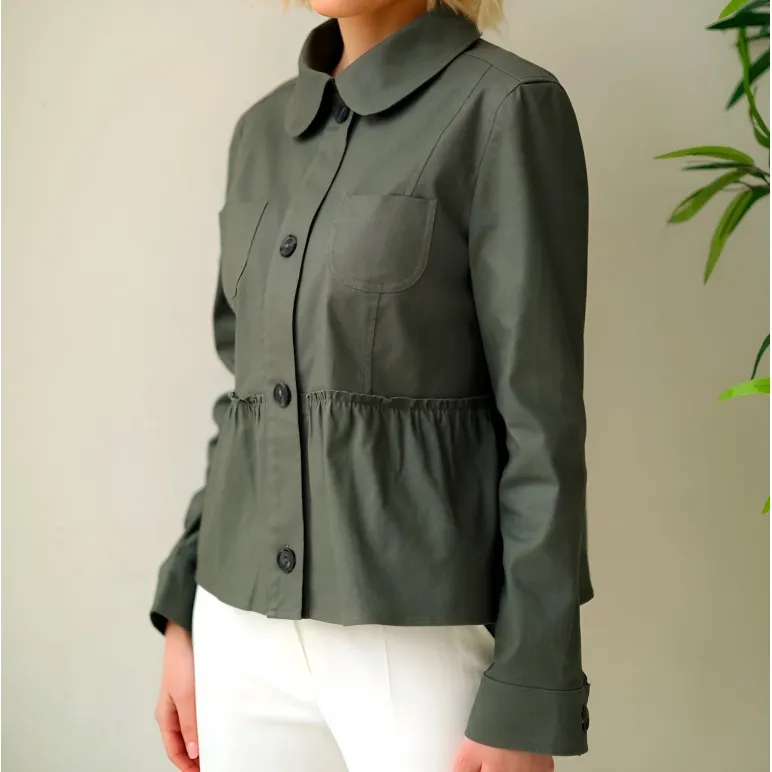 Джинсовый тонкий летний  жакет с принтом ручной работы с лошадьми " Огюст Ренуар