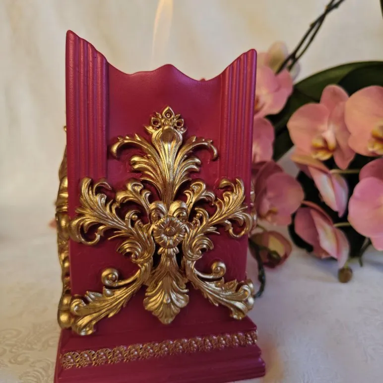 Биокамин "Барокко" интерьерный, настольный, ручная работа, красный