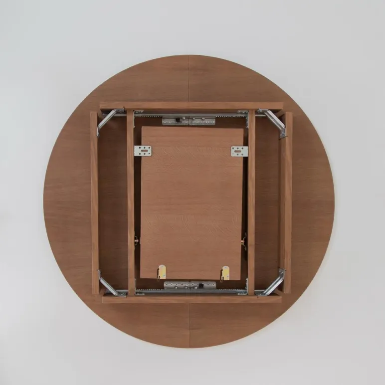 Круглый, раздвижной стол. Дубовый шпон, массив ясеня