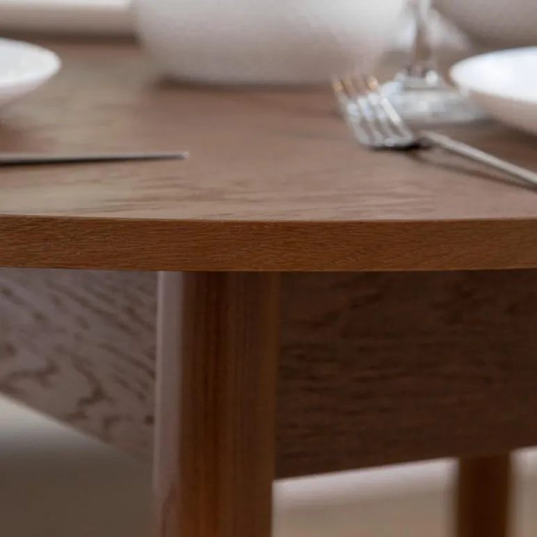 Круглый, раздвижной стол. Дубовый шпон, массив ясеня