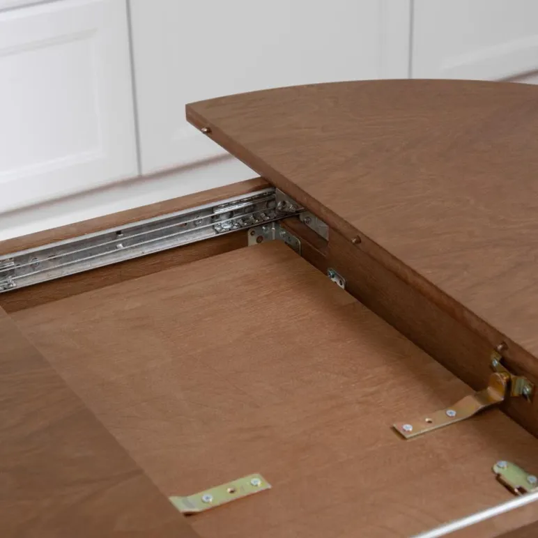 Круглый, раздвижной стол. Дубовый шпон, массив ясеня