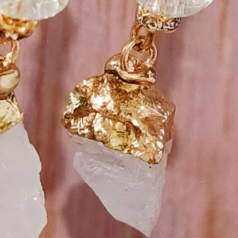 СЕРЬГИ С КВАРЦЕМ И ХРУСТАЛЕМ Серьги с кварцем и хрусталем