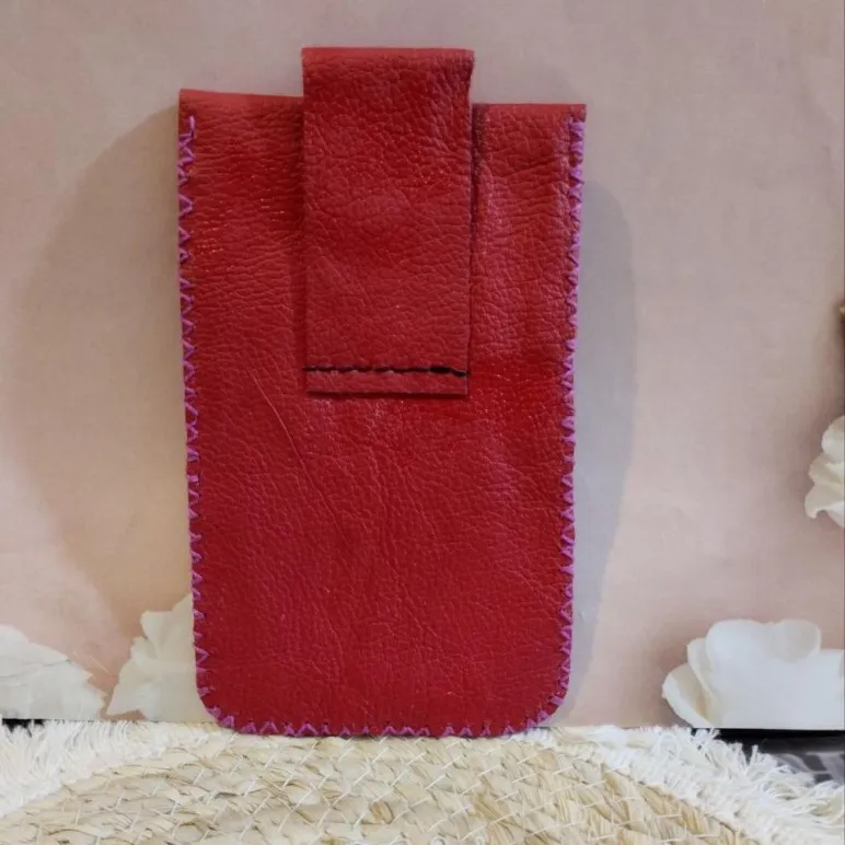 Чехол для телефона на поясной ремень натуральная кожа ручная работа