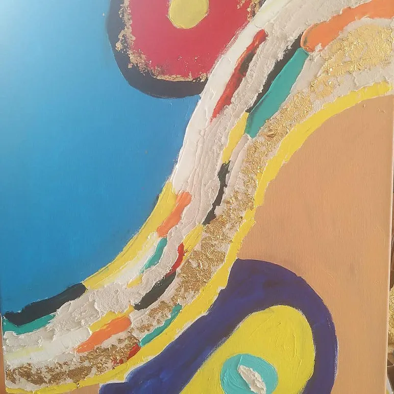 Объемная картина маслом с поталью