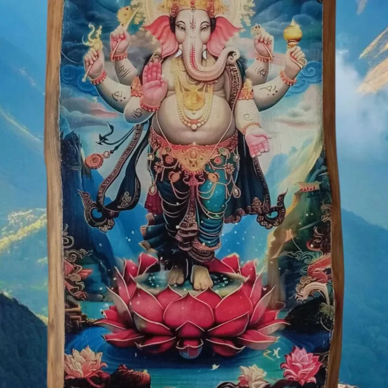 Картина на дереве Ганеша