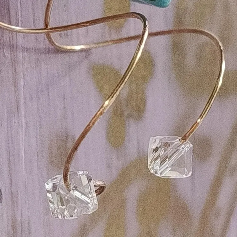 Серьги с бирюзой и хрусталем