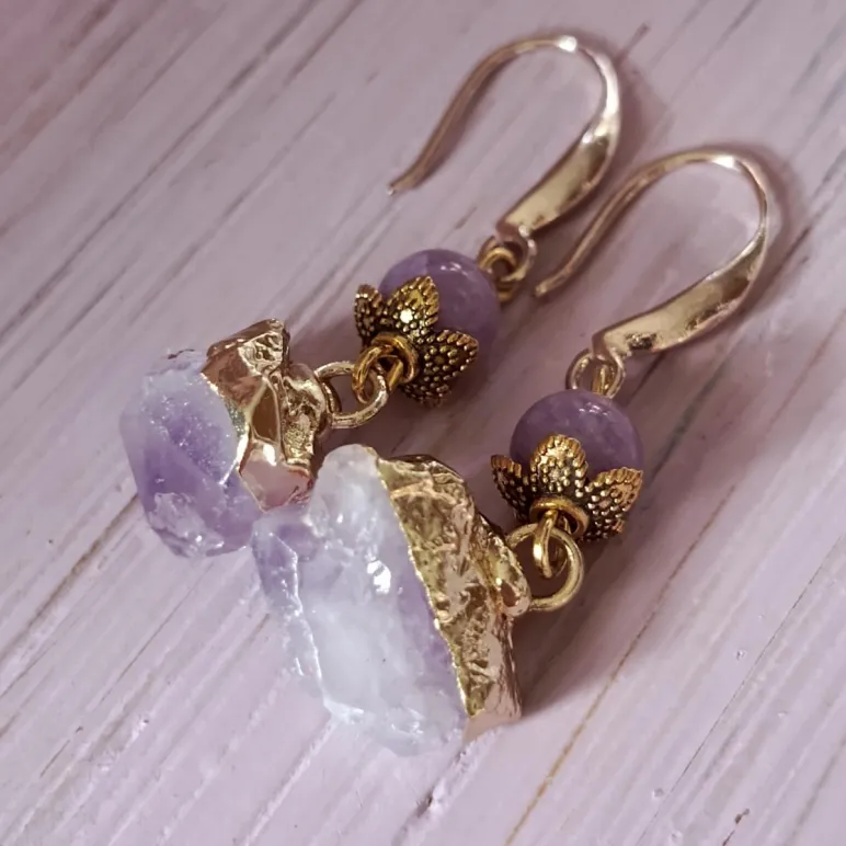 СЕРЬГИ С ДИКИМ АМЕТИСТОМ Серьги с диким аметистом