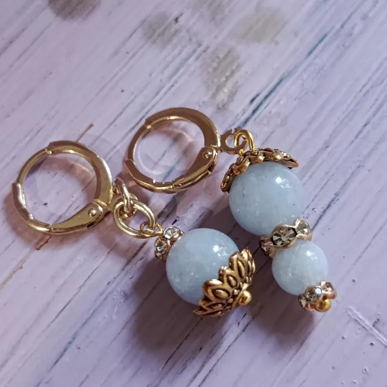 СЕРЬГИ С АКВАМАРИНОМ Серьги с аквамарином