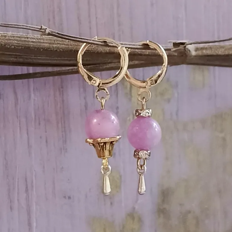 СЕРЬГИ С РОЗОВЫМ АПАТИТОМ Серьги с розовым апатитом
