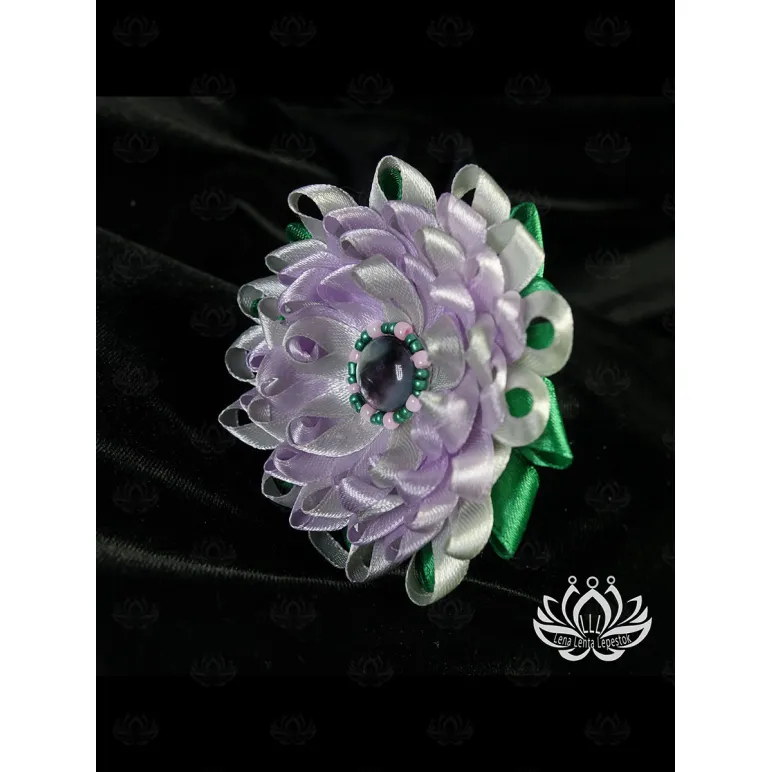 Шпилька для волос ручной работы "Астра" сиреневый. Единственный экземпляр. Цветы Канзаши на волосы Ваши.