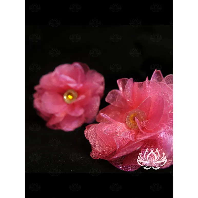 Комплект резинок для волос ручной работы "Анемона" розовый. комплект 2 шт. Единственный экземпляр. Цветы Канзаши на волосы Ваши.