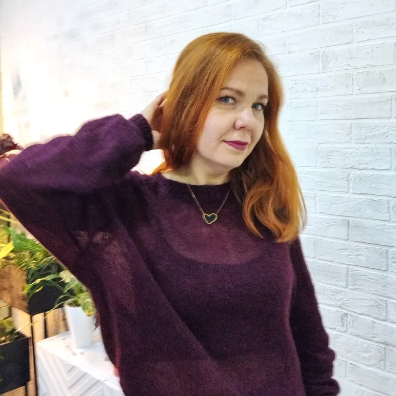 Паутинка из альпаки "Сочная ежевика"