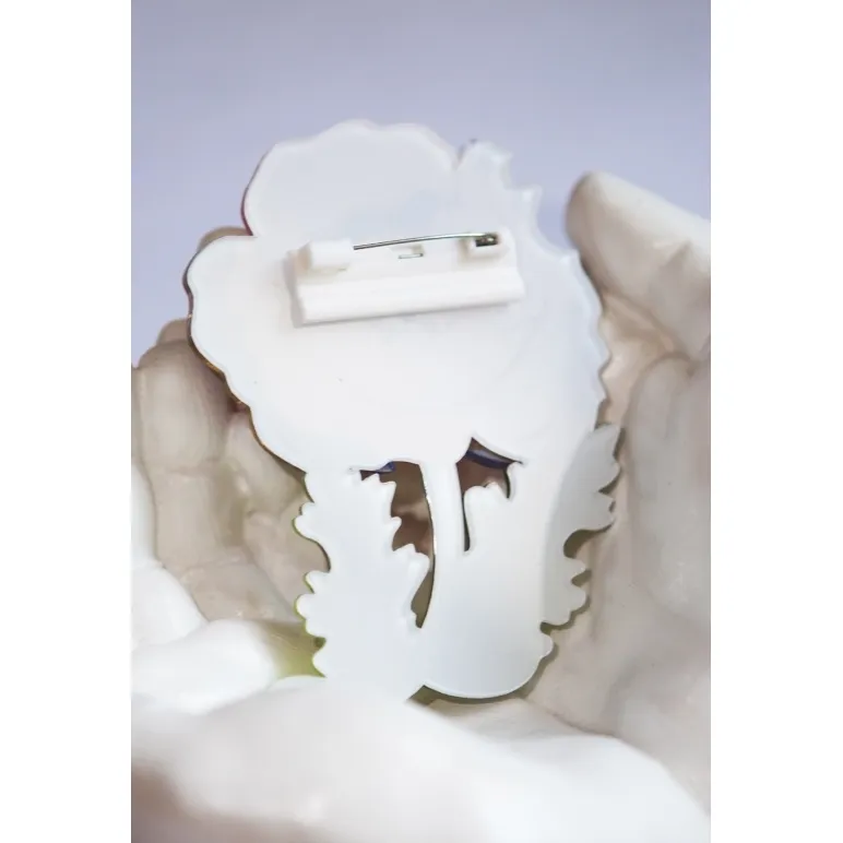 Брошь "Красный мак"