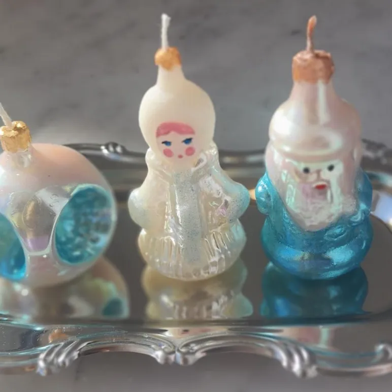 НАБОР СВЕЧЕЙ В ФОРМЕ СОВЕТСКИХ ЕЛОЧНЫХ ИГРУШЕК Набор свечей в форме советских елочных игрушек