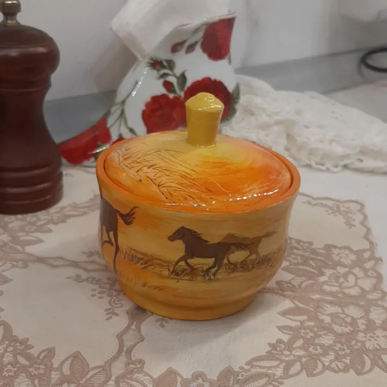 Сахарница/Солонка из дерева, деревянная "Степь"