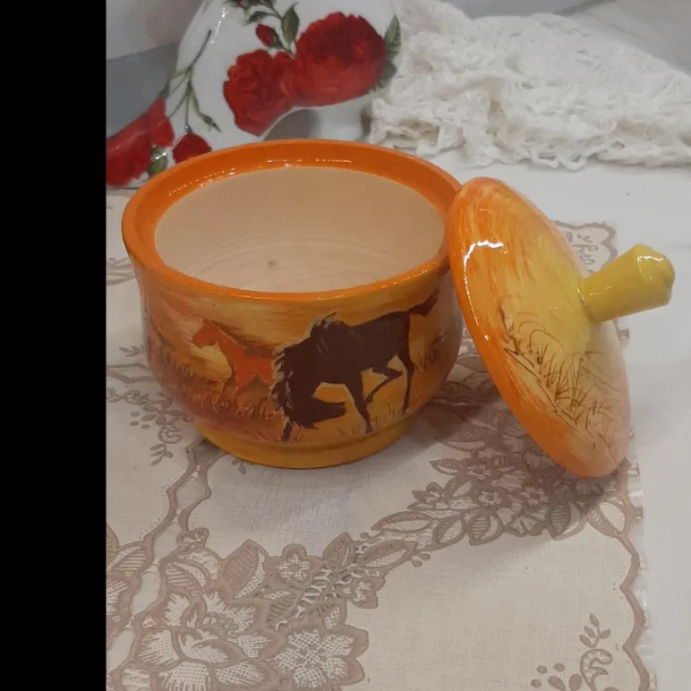 Сахарница/Солонка из дерева, деревянная "Степь"