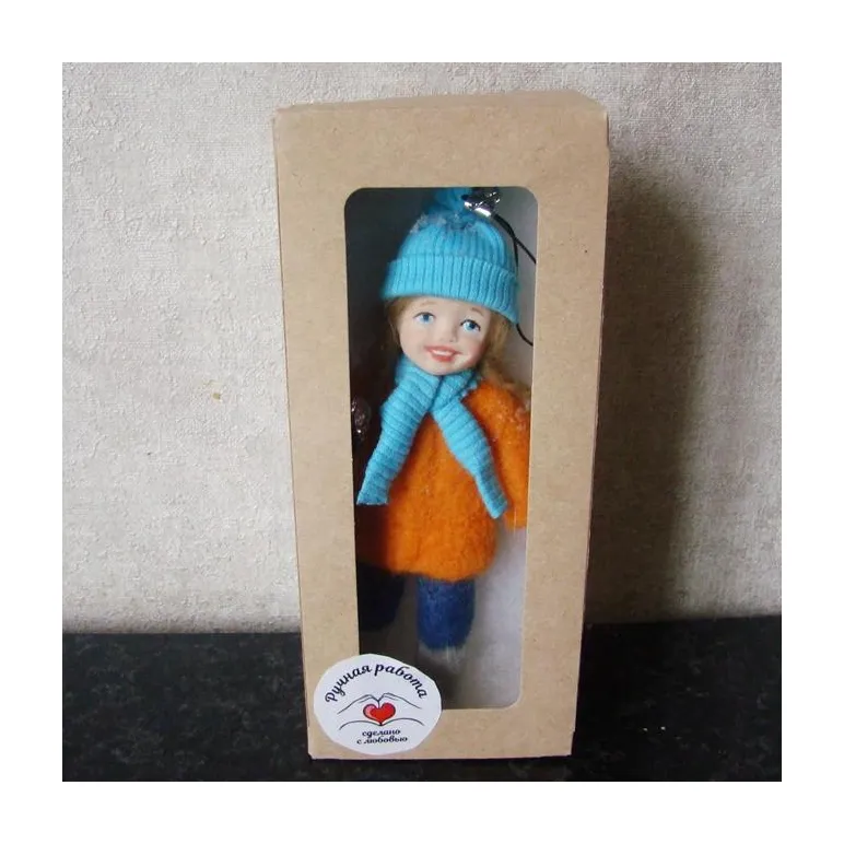 Куколка валяная из шерсти - игрушка на елку