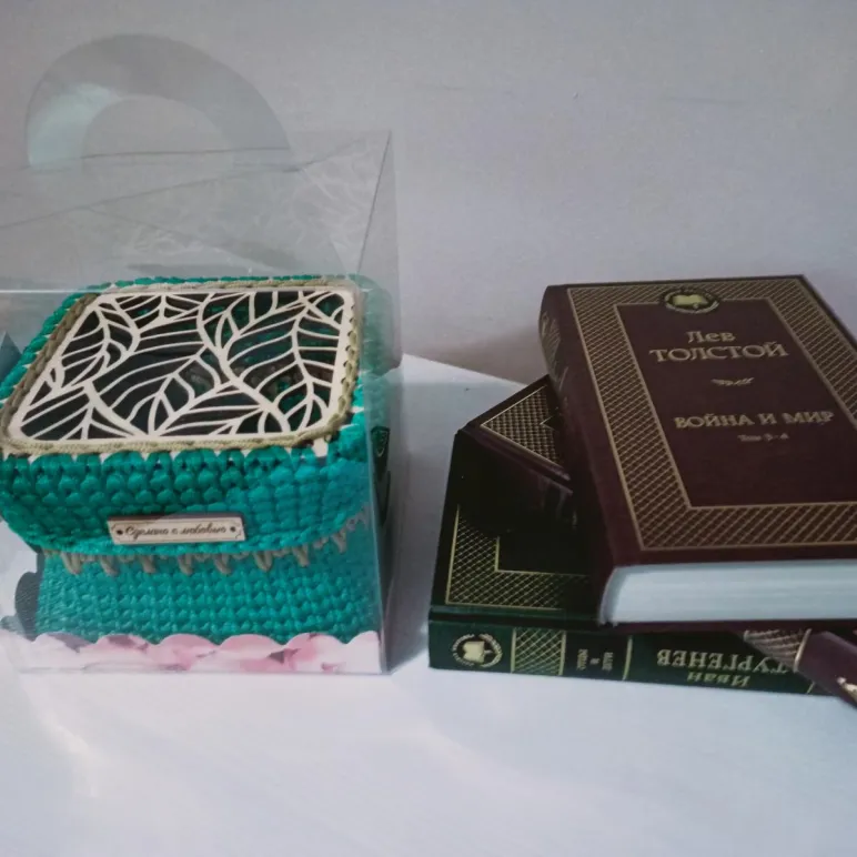 Шкатулка вязаная Мята