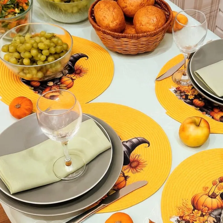 Набор из шнура корзина и плейсмат оранжевые гном