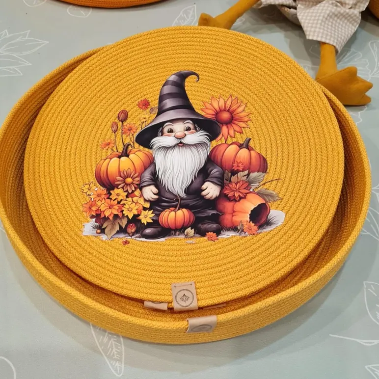 Набор из шнура корзина и плейсмат оранжевые гном