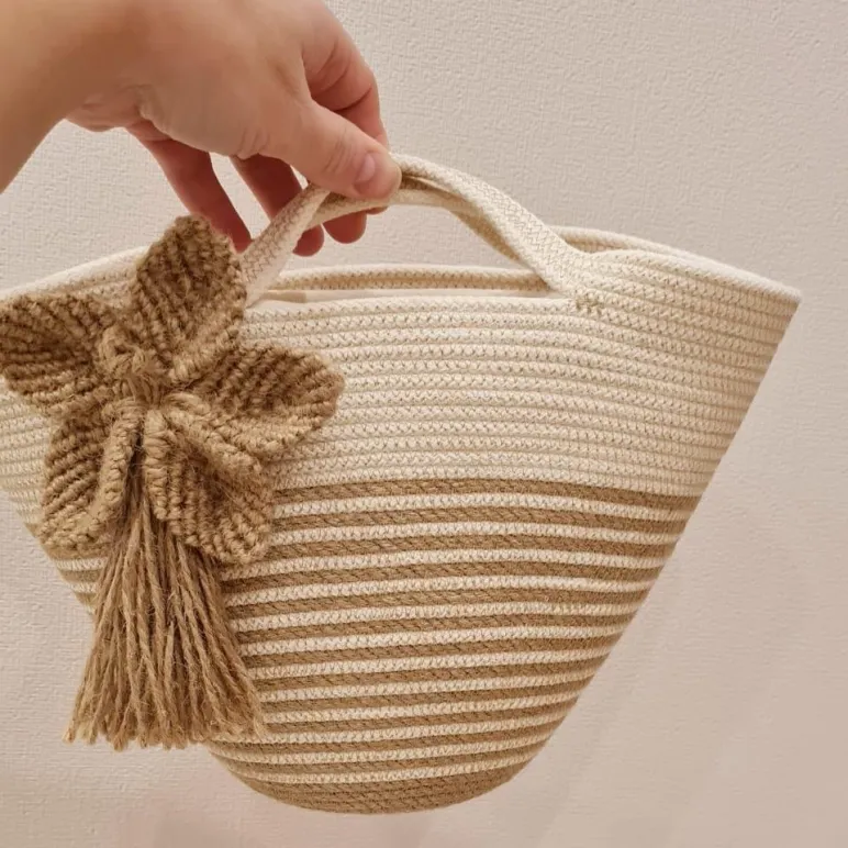 Сумка женская из джута и хлопкового шнура