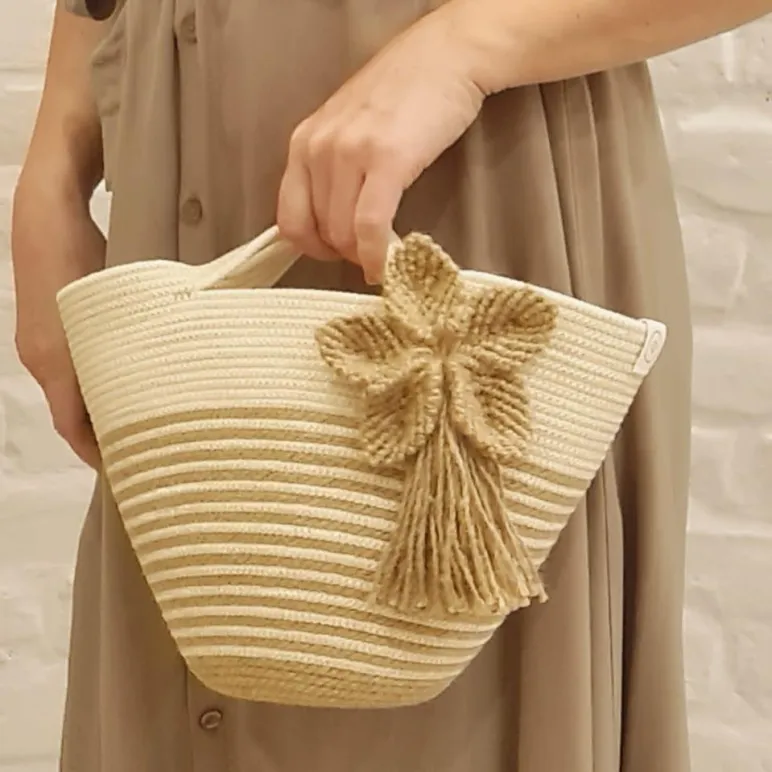 Сумка женская из джута и хлопкового шнура