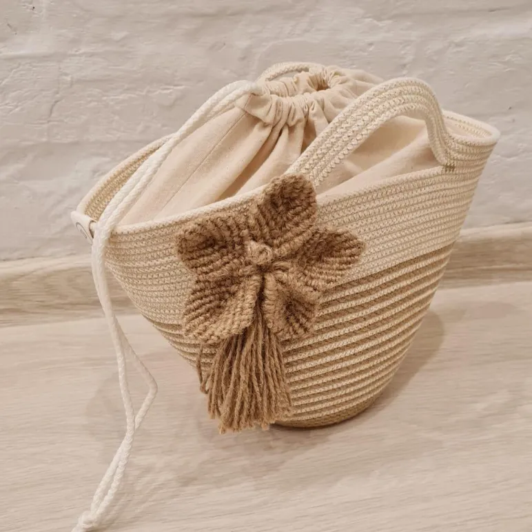 Сумка женская из джута и хлопкового шнура
