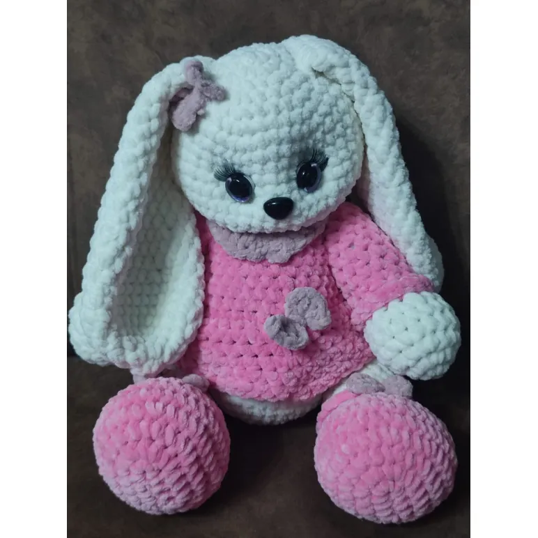 Мягкая игрушка зайчик из гипоаллергенной пряжи плюшевый